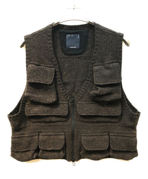 meanswhile（ミーンズワイル）meanswhile (ミーンズワイル) Knit Luggage Vest ブラウン サイズ:2の古着・服飾アイテム