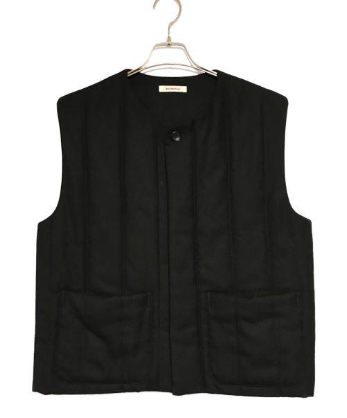 MATSUFUJI（マツフジ）MATSUFUJI (マツフジ) Wool Stripe Quilted Vest ブラック サイズ:4の古着・服飾アイテム