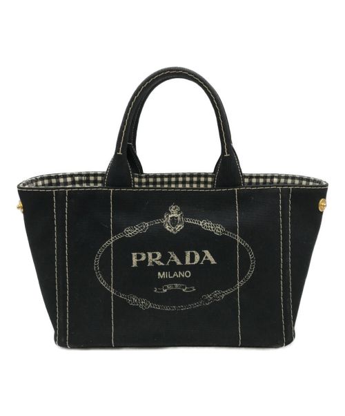 PRADA（プラダ）PRADA (プラダ) カナパギンガムチェックバッグ ブラック サイズ:TUの古着・服飾アイテム