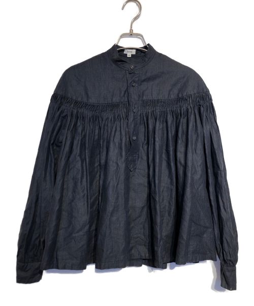 SCYE（サイ）SCYE (サイ) リネン高密度チンツタックシャツ ネイビー サイズ:36の古着・服飾アイテム