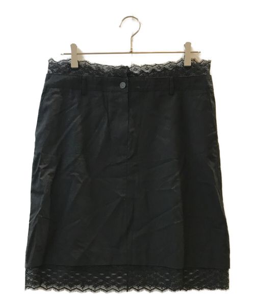CHANEL（シャネル）CHANEL (シャネル) レース付きモヘア混ミニスカート ブラック サイズ:42の古着・服飾アイテム