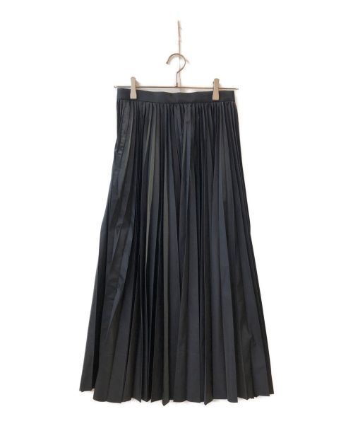 ebure（エブール）ebure (エブール) ポリタフタプリーツ ロングスカート ブラック サイズ:36の古着・服飾アイテム
