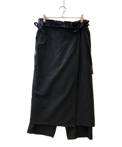 GROUND Y（グラウンドワイ）GROUND Y (グラウンドワイ) WOOL/POLYESTER GABARDINE 3-WAY WRAP PANTS ブラック サイズ:3の古着・服飾アイテム