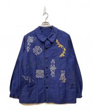 SUPER TEBMOC (スーパーテブモック) モールスキンジャケット ブルー サイズ:未記入