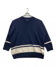 Weekend Max Mara (ウィークエンド マックスマーラ) NURAGHE ニット ネイビー×ホワイト サイズ:L