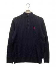 POLO RALPH LAUREN (ポロ・ラルフローレン) ハーフジップケーブルニット ネイビー サイズ:XL 未使用品