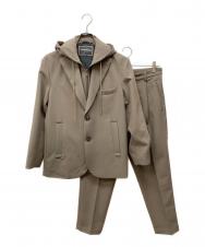EMPORIO ARMANI (エンポリオ アルマーニ) フードレイヤードセットアップスーツ ブラウン サイズ:44