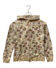 A BATHING APE (アベイシングエイプ) カモフラージュジップパーカー ブラウン サイズ:ＸＳ