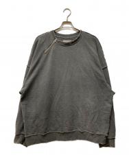 Jieda (ジエダ) DAMAGE ZIP OVER SWEAT CREW グレー サイズ:２