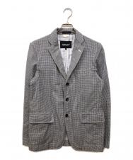 COMME des GARCONS HOMME (コムデギャルソン オム) チェックテーラードジャケット グレー サイズ:S