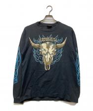 HARLEY-DAVIDSON (ハーレーダビッドソン) バッファアロースカルプリントカットソー ブラック サイズ:M