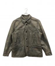 RRL (ダブルアールエル) INDIGO LEATHER CAR COAT インディゴ サイズ:XL
