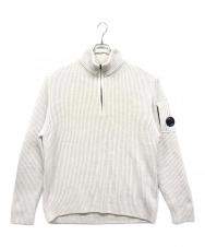 C.P COMPANY (シーピーカンパニー) ニットハーフジップセーター ホワイト サイズ:L