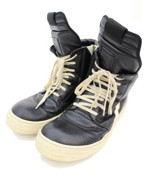 中古 古着通販 Rick Owens リックオウエンス レザーハイカットスニーカー ブラック サイズ 44 W15 4540 Geobasket イタリア製 ブランド 古着通販 トレファク公式 Trefac Fashion