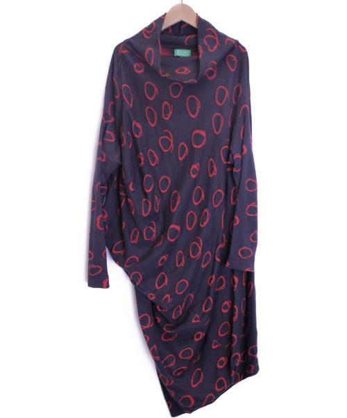 中古 古着通販 Vivienne Westwood Red Label Choice ヴィヴィアンウエストウッド レッドレーベルチョイス アシンメトリー総柄ワンピース ブラック サイズ 2 ブランド 古着通販 トレファク公式 Trefac Fashion