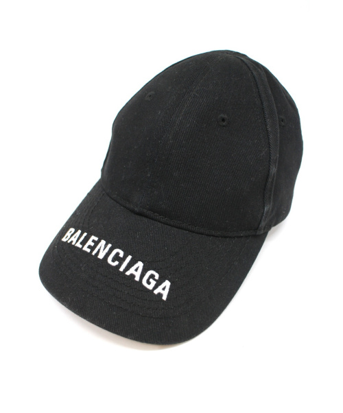 BALENCIAGA（バレンシアガ）BALENCIAGA (バレンシアガ) ロゴベースボールキャップ ブラック サイズ:L(58cm) 19SSの古着・服飾アイテム