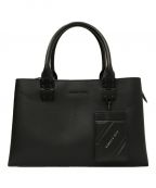CHARLES & KEITH（チャールズ＆キース）の古着「Double Top Handle Structured Bag」｜ブラック