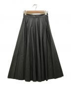MM6 Maison Margiela（エムエムシックス メゾンマルジェラ）の古着「エコレザーナイフプリーツスカート」｜ブラック