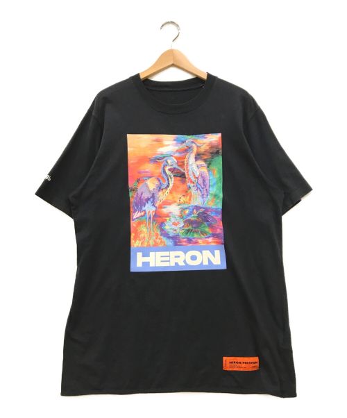 HERON PRESTON（ヘロンプレストン）HERON PRESTON (ヘロンプレストン) 刺繍プリントTシャツ ブラック サイズ:Mの古着・服飾アイテム