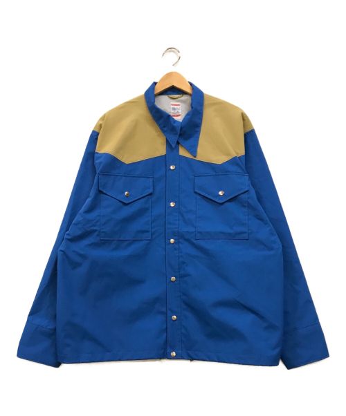 frostline（フロストライン）frostline (フロストライン) コーチジャケット ブルー×ベージュ サイズ:Lの古着・服飾アイテム