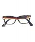 GUCCI (グッチ) ダブルG 眼鏡フレーム ブラウン×ネイビー サイズ:55□14-150：15800円