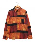 Jean Paul Gaultier hommeジャンポールゴルチェオム）の古着「総柄ジップシャツ」｜オレンジ