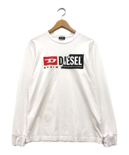 DIESEL（ディーゼル）DIESEL (ディーゼル) ロゴプリントカットソー ホワイト サイズ:Sの古着・服飾アイテム