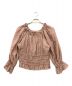 HER LIP TO（ハーリップトゥ）の古着「off-the-shoulder Cropped Shirred Top」｜ピンク