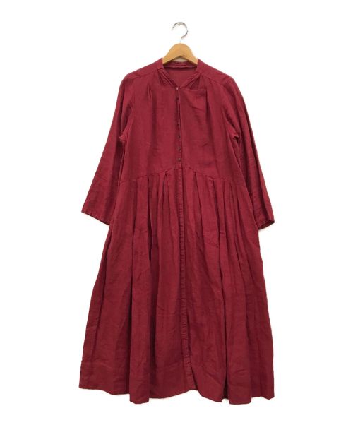 nest Robe（ネストローブ）nest Robe (ネストローブ) リネンワンピース レッド サイズ:Fの古着・服飾アイテム