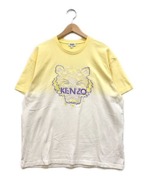 KENZO（ケンゾー）KENZO (ケンゾー) タイガー刺繍グラデーションTシャツ イエロー×ホワイト サイズ:Lの古着・服飾アイテム