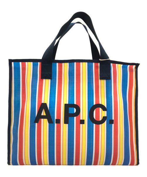 A.P.C.（アーペーセー）A.P.C. (アー・ペー・セー) ジョアンナ ストライプ ツイルトートバッグ マルチカラーの古着・服飾アイテム