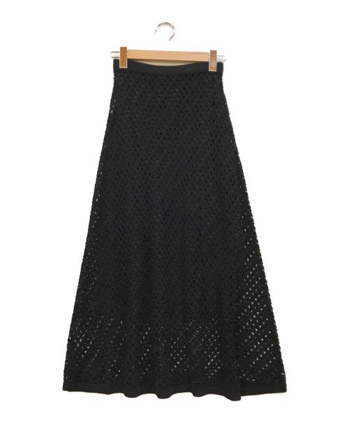 DRAWER（ドゥロワー）DRAWER (ドゥロワー) 7G クロシェ アイレット スカート ブラック サイズ:下記参照の古着・服飾アイテム