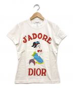 Christian Diorクリスチャン ディオール）の古着「J'ADORE DIOR プリントTシャツ」｜ホワイト