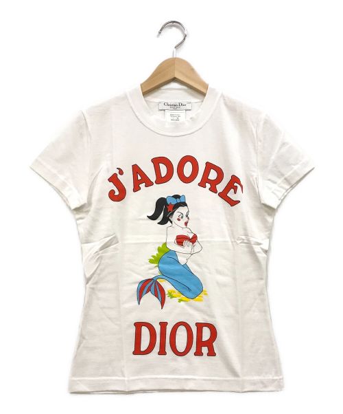 Christian Dior（クリスチャン ディオール）Christian Dior (クリスチャン ディオール) J'ADORE DIOR プリントTシャツ ホワイト サイズ:US6の古着・服飾アイテム