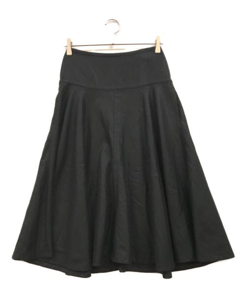 DRAWER（ドゥロワー）DRAWER (ドゥロワー) リネン混フレアスカート ブラック サイズ:36の古着・服飾アイテム