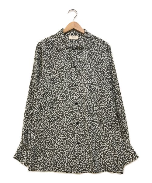 CELINE（セリーヌ）CELINE (セリーヌ) Leopard Print Shirt グレー×ブラック サイズ:40の古着・服飾アイテム