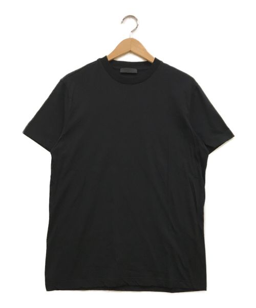 PRADA（プラダ）PRADA (プラダ) ロゴパッチクルーネックTシャツ ブラック サイズ:Mの古着・服飾アイテム