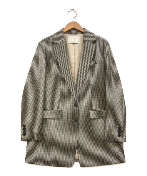 icB（アイシービー）icB (アイシービー) W/Ry チェックテーラードジャケット グレー サイズ:4の古着・服飾アイテム