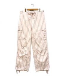 UNUSED（アンユーズド）の古着「stripe pants」｜アイボリー×ピンク