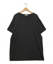 YOHJI YAMAMOTO (ヨウジヤマモト) ディオラマ スムース チャイナ ボタン ラウンド ネック Tシャツ ブラック サイズ:3