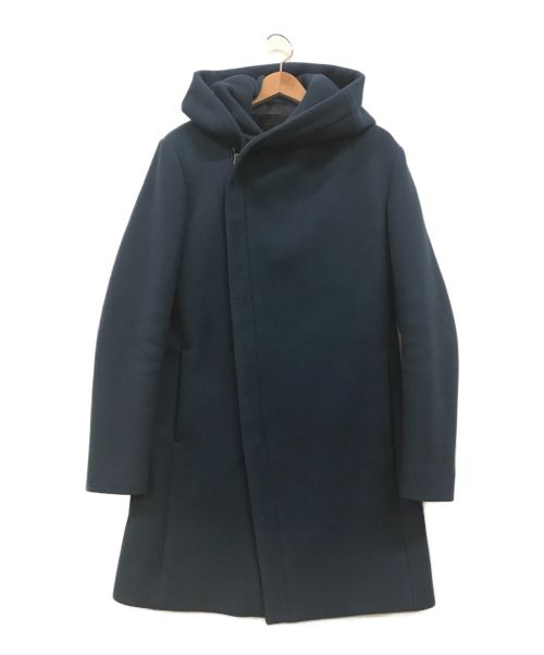 Junhashimoto（ジュンハシモト）Junhashimoto (ジュンハシモト) WRAP HOODED COAT ブルー サイズ:34の古着・服飾アイテム