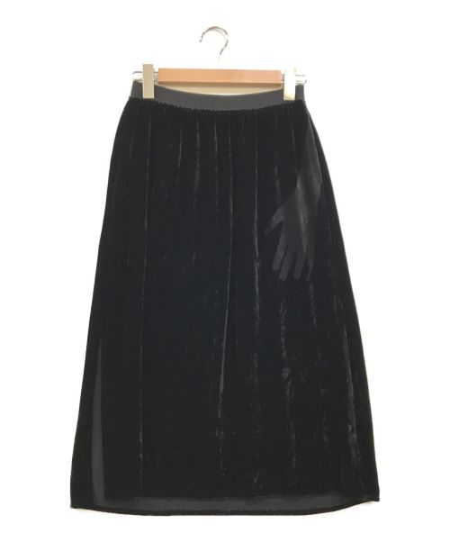 MM6 Maison Margiela（エムエムシックス メゾンマルジェラ）MM6 Maison Margiela (エムエムシックス メゾンマルジェラ) ベロアロングスカート ブラック サイズ:40の古着・服飾アイテム