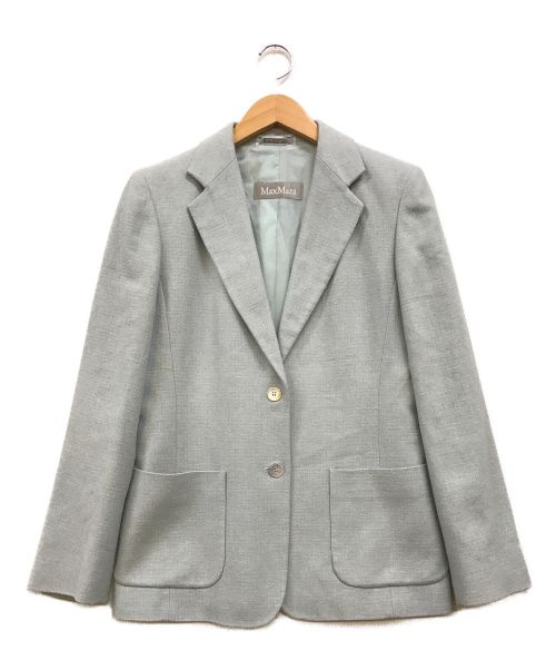 MaxMara（マックスマーラ）MaxMara (マックスマーラ) リネンシルクテーラードジャケット スカイブルー サイズ:40の古着・服飾アイテム