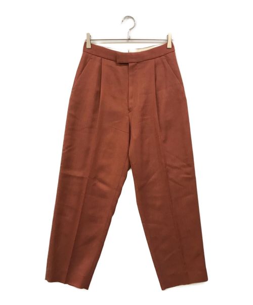 DRAWER（ドゥロワー）DRAWER (ドゥロワー) レーヨンウールツイルテーパードパンツ ブラウン サイズ:38の古着・服飾アイテム