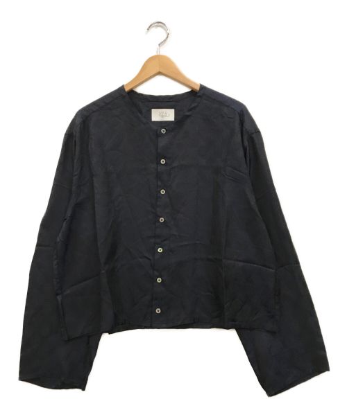URU（ウル）URU (ウル) ノーカラーシャツ ネイビー サイズ:2の古着・服飾アイテム