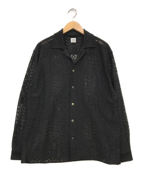 EDIFICE（エディフィス）EDIFICE (エディフィス) ジオメトリー ラッセルオープンカラーシャツ ブラック サイズ:Lの古着・服飾アイテム