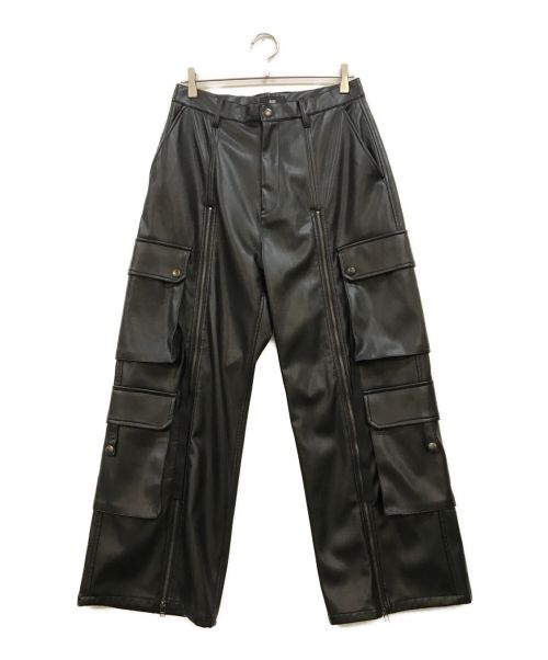 HARE（ハレ）HARE (ハレ) マテリアルZIPカーゴパンツ ブラック サイズ:Fの古着・服飾アイテム