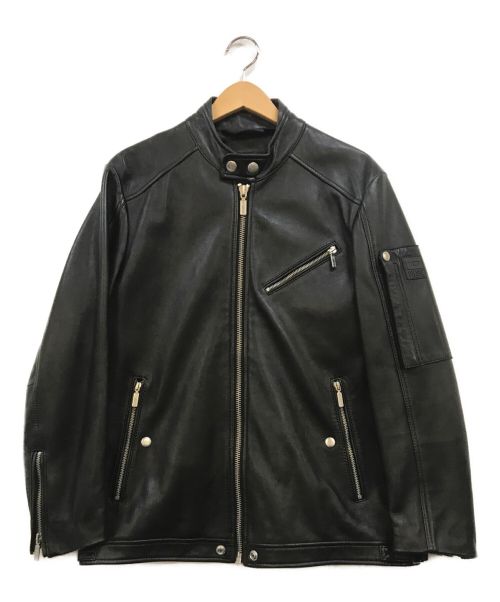 DIESEL（ディーゼル）DIESEL (ディーゼル) L-CASE-KA シングルライダースジャケット ブラック サイズ:Lの古着・服飾アイテム