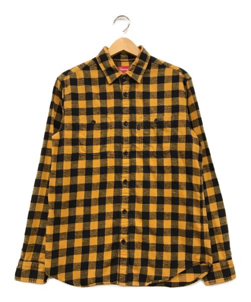 SUPREME（シュプリーム）SUPREME (シュプリーム) Buffalo Flannel Shirt オレンジ×ブラック サイズ:Mの古着・服飾アイテム