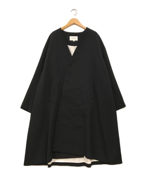 ENFOLD（エンフォルド）ENFOLD (エンフォルド) ダブルクロスフレア コート ブラック サイズ:38の古着・服飾アイテム